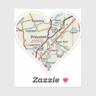 Sticker Carte Vintage Princeton NJ