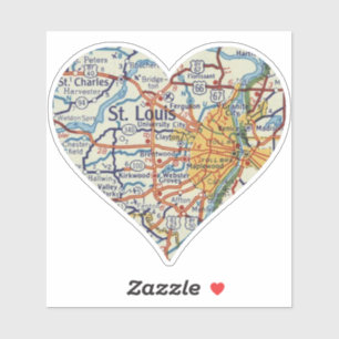 Sticker Carte vintage Saint-Louis