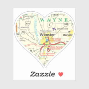 Sticker Carte Vintage Wooster OH