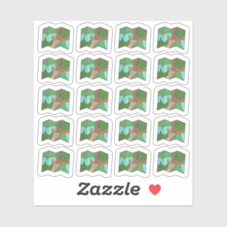 Sticker Carte Voyage Trekking Camping Randonnée Aventure B