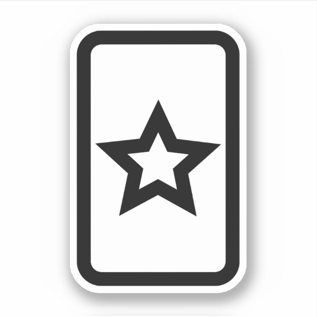 Sticker Carte Zener | Hollow 5 Pointed Star (Devant)