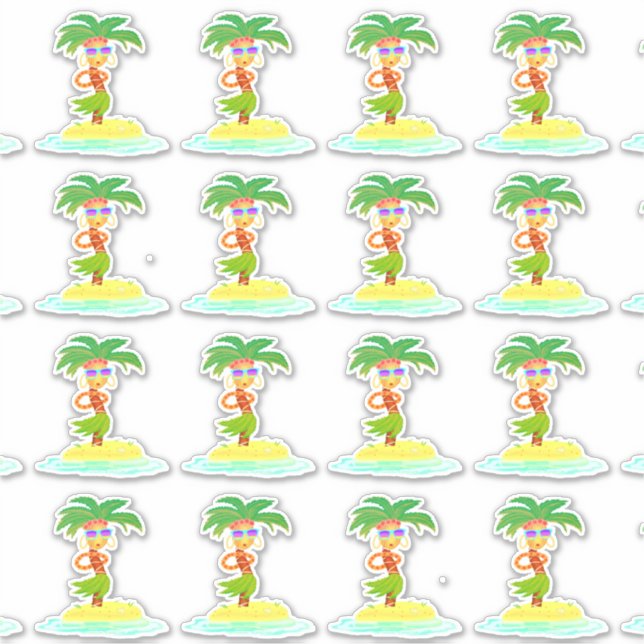 Sticker Cartes de contour de la feuille de palme (Devant)