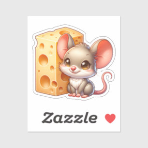 Sticker Cartographie de la souris et du fromage