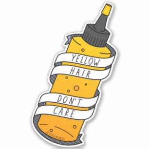 Sticker Carton de la bouteille de teinture de cheveux jaun