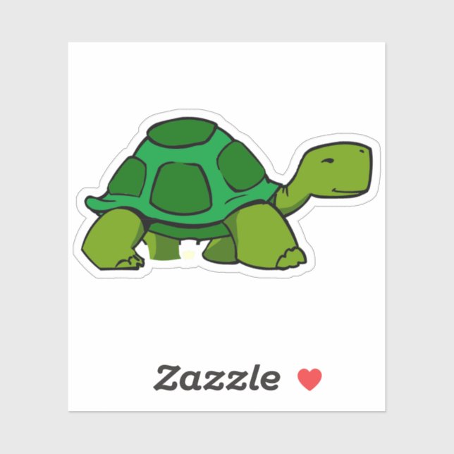 Sticker Cartoon de tortue mignonne - Stick animal amusant (Feuille)