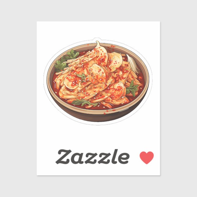 Sticker Cartoon kimchi (Feuille)