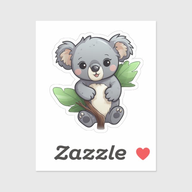 Sticker Cartoon koala (Feuille)