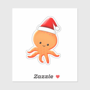 Sticker Cartoon mignonne Bébé Octopus Santas