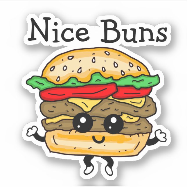 Sticker Cartoon Nice Buns Cheeseburger (Devant)