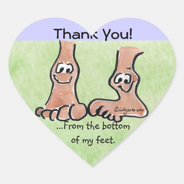 Sticker Cartoon Pied Merci Coeur (Devant)