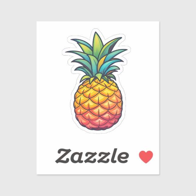 Sticker Cartoon pineapple (Feuille)