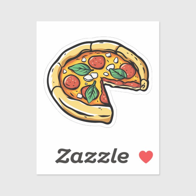 Sticker Cartoon pizza (Feuille)