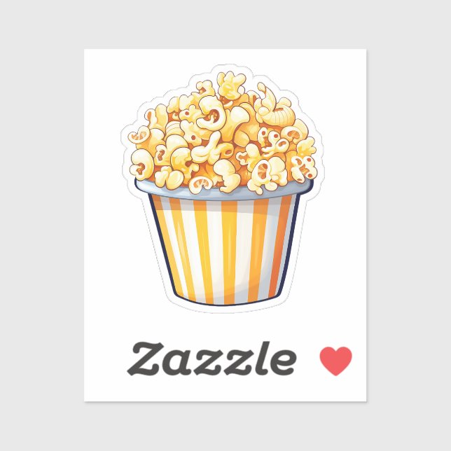 Sticker Cartoon popcorn (Feuille)