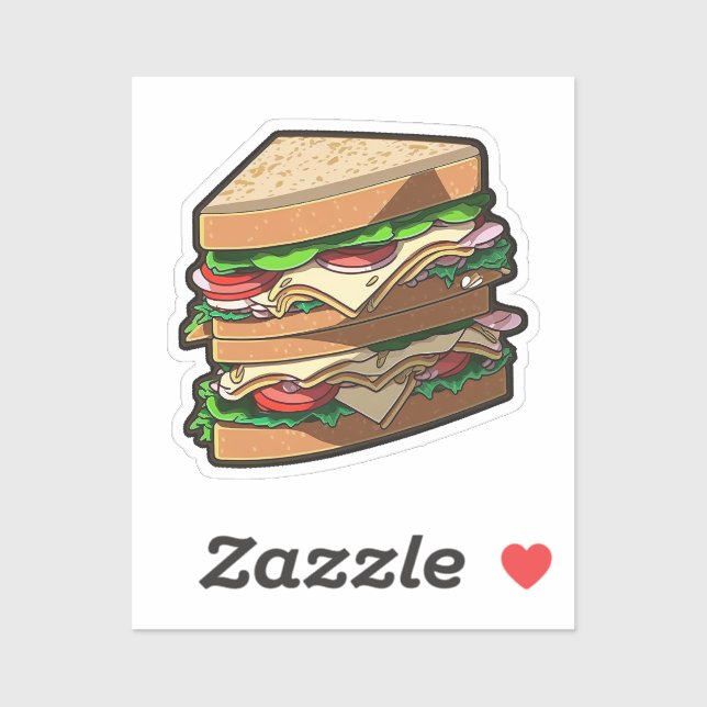 Sticker Cartoon sandwich (Feuille)
