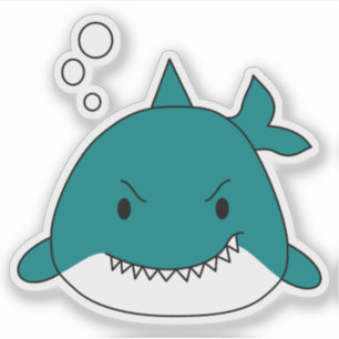Sticker Cartoon Shark