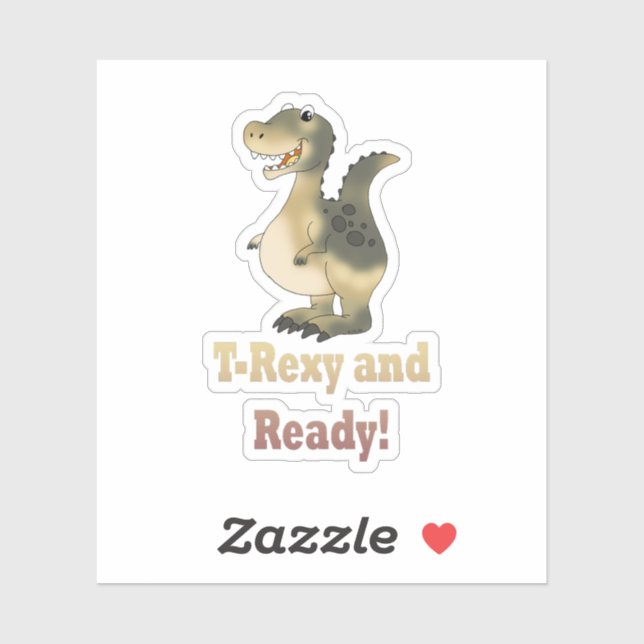 Sticker Cartoon T-Rexy et Ready Dino (Feuille)