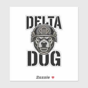 Sticker Casque Bulldog Delta Dog Design de gravure vintage