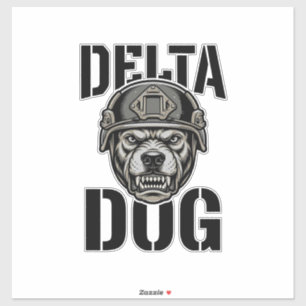 Sticker Casque Bulldog Delta Dog Design de gravure vintage