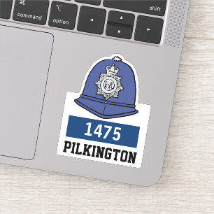 Sticker Casque de l'agent de police avec nom et numéro
