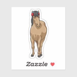 Sticker Casque de musique à cheval