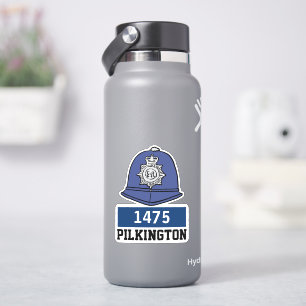 Sticker Casque de policier masculin britannique avec nom e
