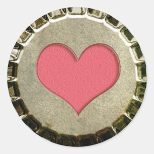 Sticker casquette de bouteille de coeur