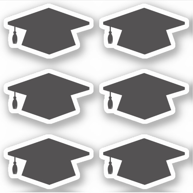Sticker Casquette de graduation noire -  de grade Casquett (Devant)