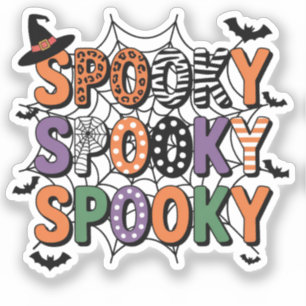 Sticker Casquette de sorcière à lettres éffrayantes et cha