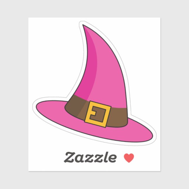 Sticker Casquette de sorcière rose (Feuille)