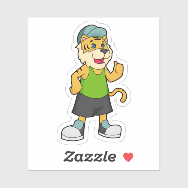 Sticker Casquette de tigre (Feuille)