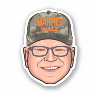 Sticker Casquette de Tim Walz Camouflage