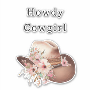 Sticker Casquette Floral rose occidental