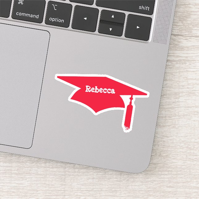 Sticker Casquette rouge avec bâton - Nom (Détail)