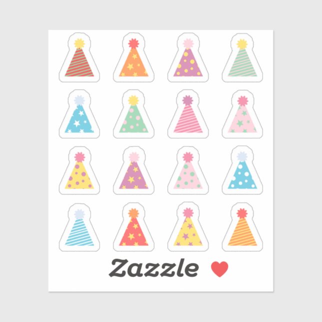 Sticker Casquettes de fête d'anniversaire Anniversaire Rap (Feuille)
