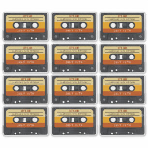 Sticker Cassette Bande Rétro Anniversaire Fête