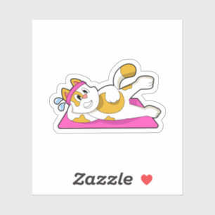 Sticker Cat at Yoga Exercice d'étirement
