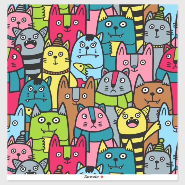 Sticker Cat et kitten (Feuille)