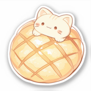 Sticker Cat Melonpan Pain de melon japonais