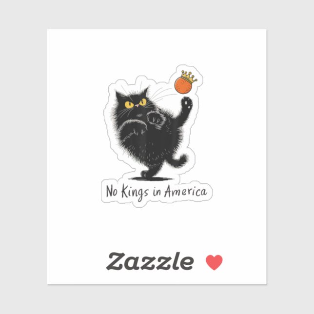 Sticker Cat No Kings In America We The People Political (Feuille)