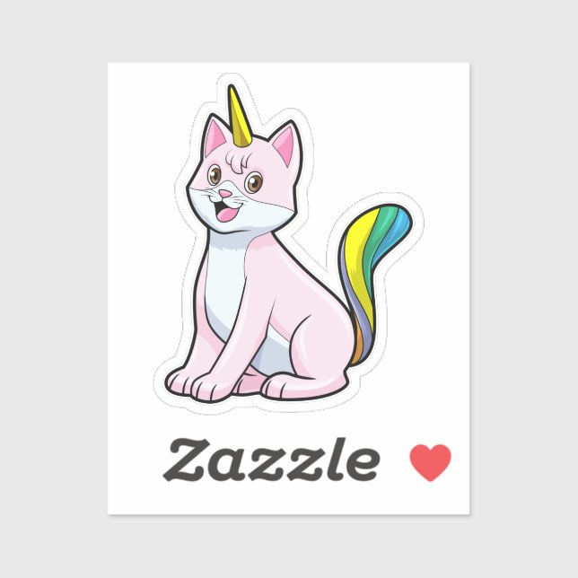 Sticker Cat Unicorn (Feuille)