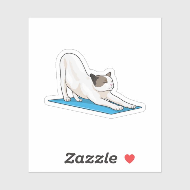 Sticker Cat Yoga Méditation Fitness (Feuille)