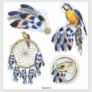 Sticker Catcher de rêve bleu exotique