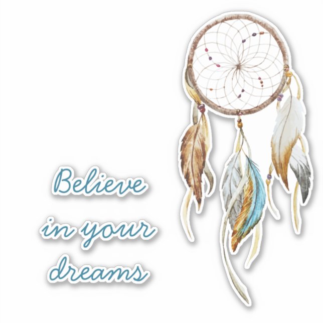 Sticker Catcher de rêve Turquoise Brown (Devant)