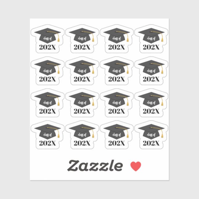 Sticker Catégorie Personnalisable De Casquette De Diplôme  (Feuille)