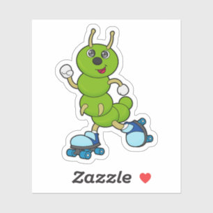 Sticker Caterpillar à Patinage en ligne avec patins à roul