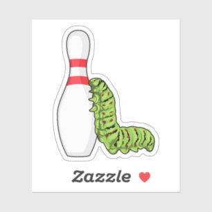 Sticker caterpillar at bowling with bowling pin