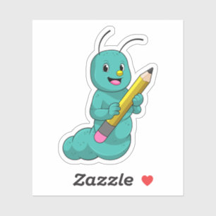 Sticker Caterpillar avec crayon