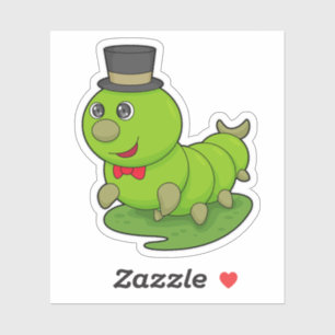 Sticker Caterpillar en Gentleman avec Cylindre