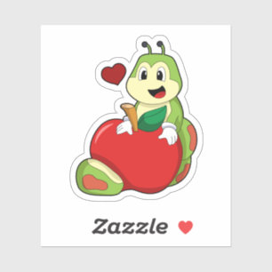 Sticker Caterpillar with Apple