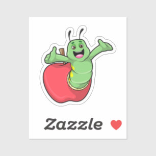 Sticker Caterpillar with Apple